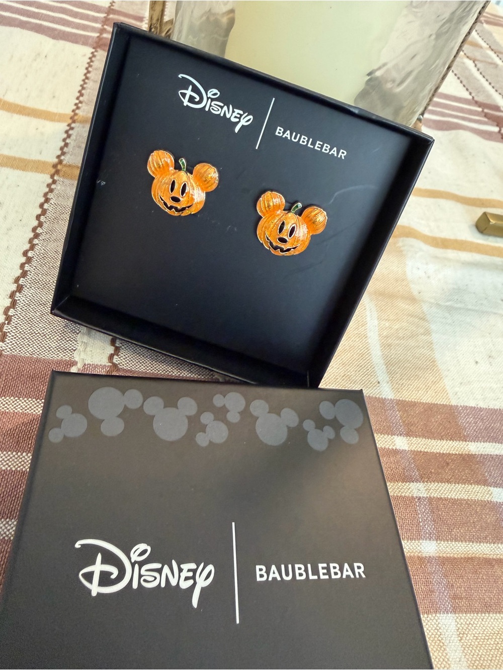 BaubleBar Disney Kids Orange Pumpkin Mickey Stud Earrings